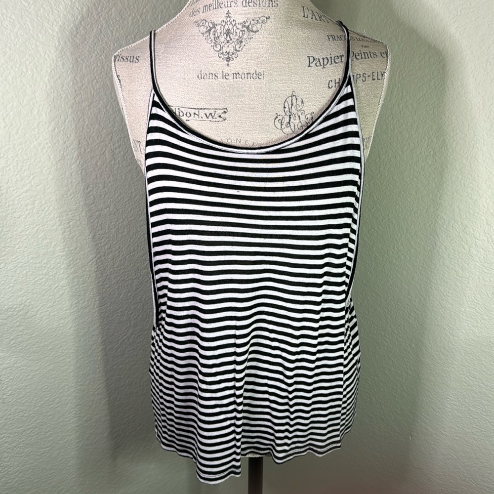 Cecico Black & White Striped Open Side Tank